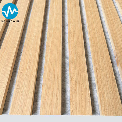 Veneer de carvalho acústico painéis de parede de madeira de ardósia com feltro cinza claro madeira natural para sala de estar